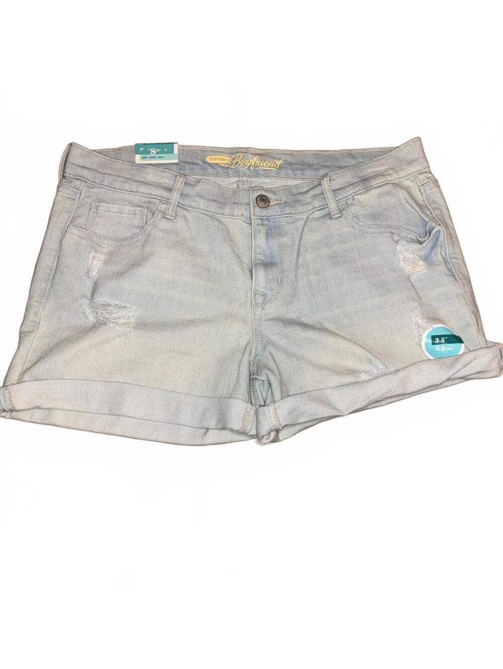 Old Navy Light Wash Denim Shorts Cuffed Hem Size 8 Summer Beach Casual NWT